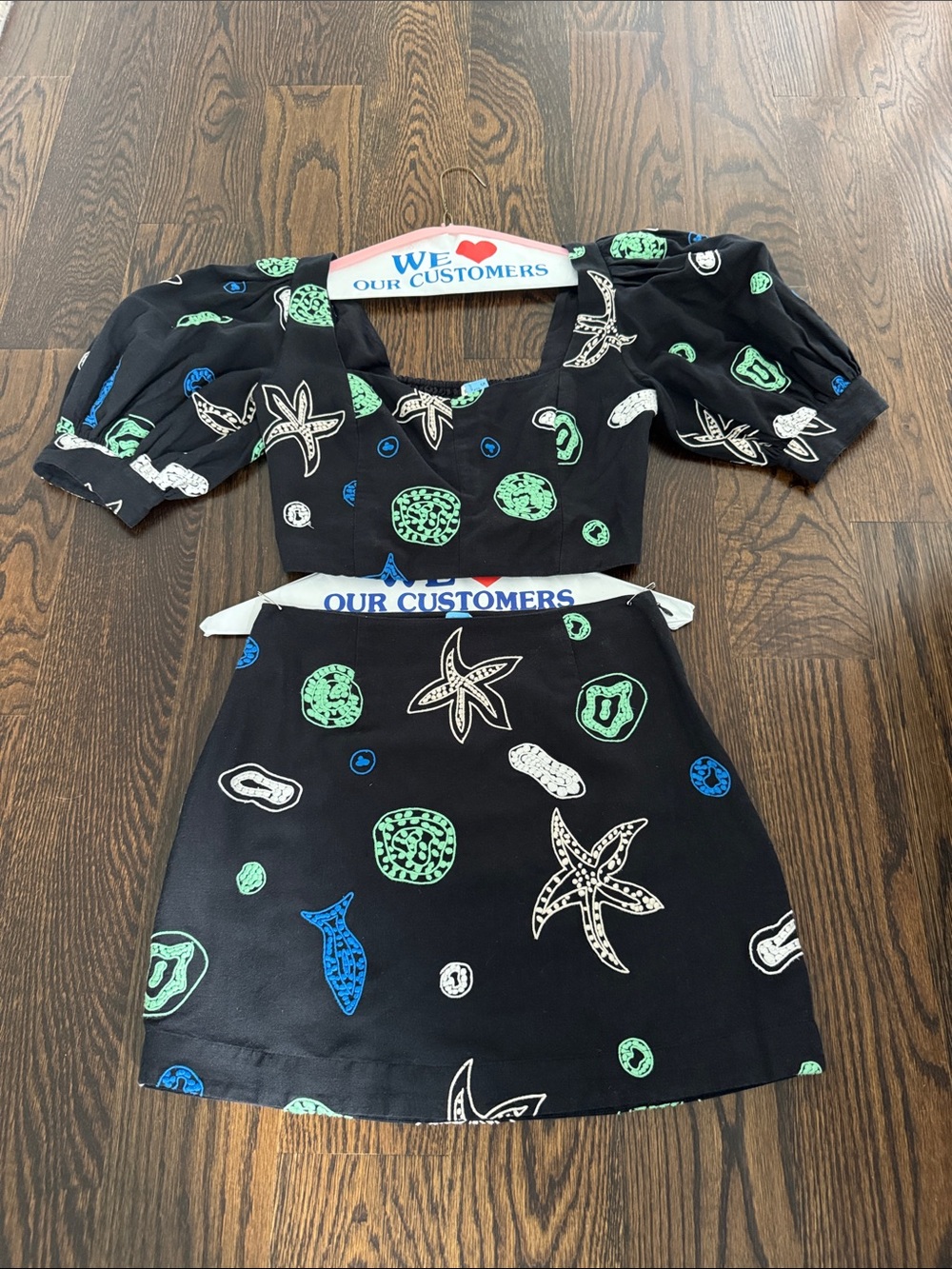 RHODE Black Two-Piece Sea Life Dress Set